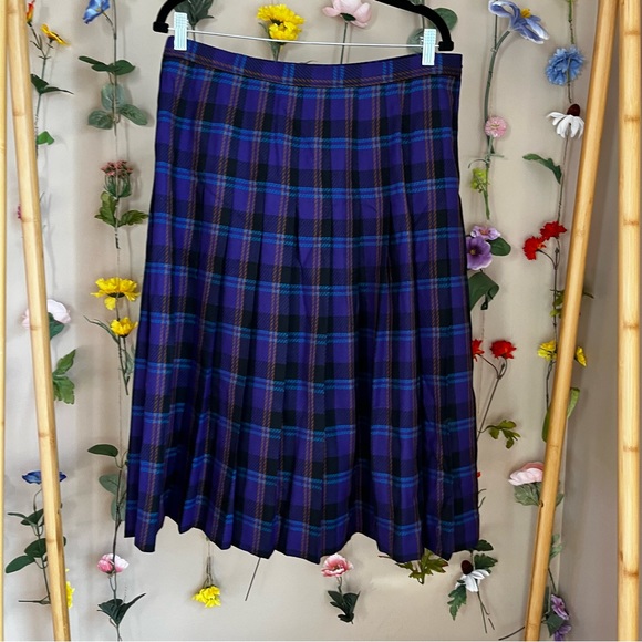 Vintage Pendleton Plaid Wool Pleated Skirt - Picture 1 of 6